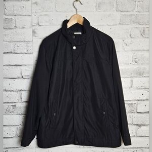 Perry Ellis Portfolio Men’s Black Lightweight Jacket L Zip Snap Casual